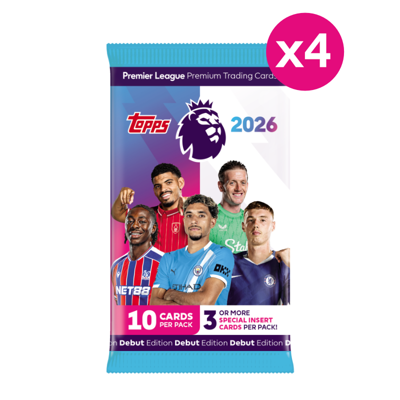 การ์ดฟุตบอล Topps Premier League 2026 - Debut Edition - x 4 Packs