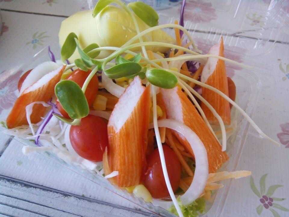#Vegสลัดผักน้ำข้นปูอัด (Creamy Crab Salad)