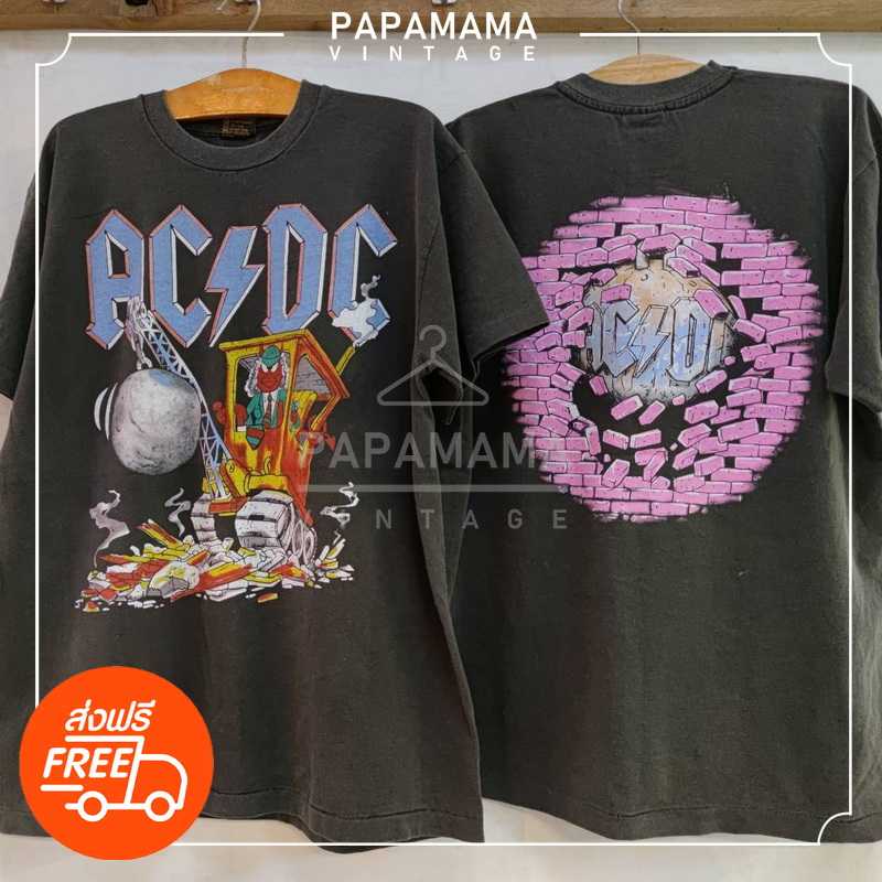 [ ACDC ] Ball Breaker รถทุบ ป้าย USA  Bio Washed เสื้อทัวร์ วงร๊อค วินเทจ ฟอกนุ่มพิเศษ