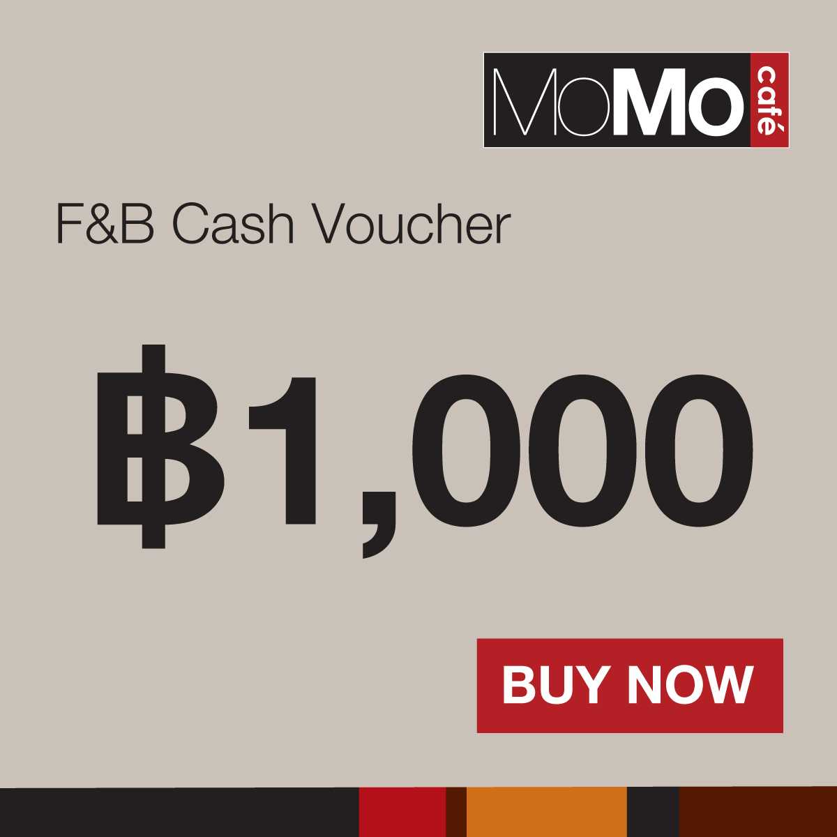 บัตรกำนัลเงินสดสำหรับอาหารและเครื่องดื่มมูลค่า 1,000 บาท  | THB 1,000 F&B Cash Voucher
