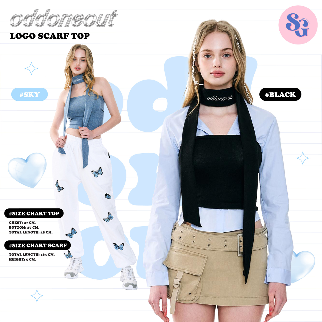 (พร้อมส่ง) เสื้อเกาะอก ODD - Logo Scarf Top