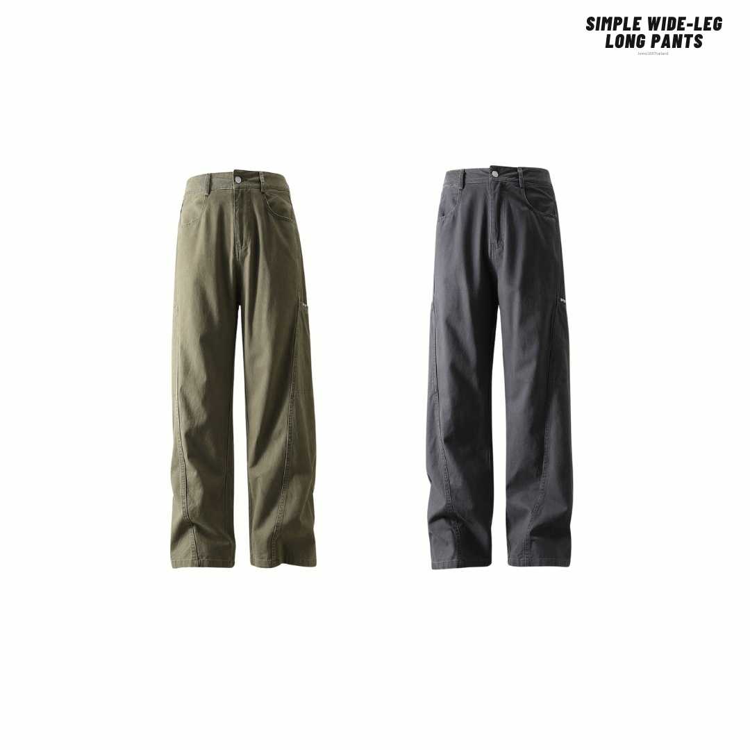 Jeera168 | Simple wide-leg Long Pants (พรีออเดอร์)