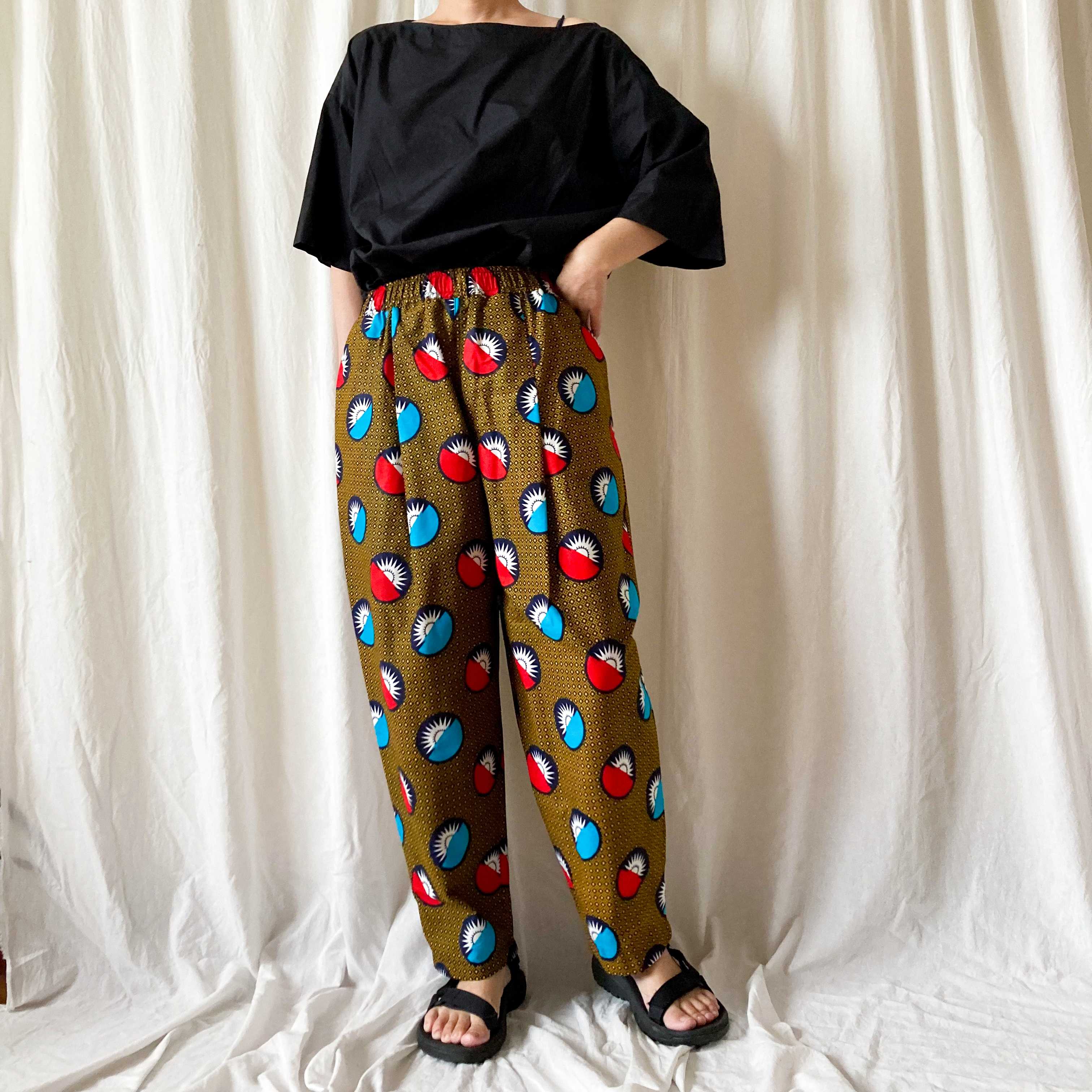 MERMEO【EP-70MW】African batik tucked easy pants (Size M only)