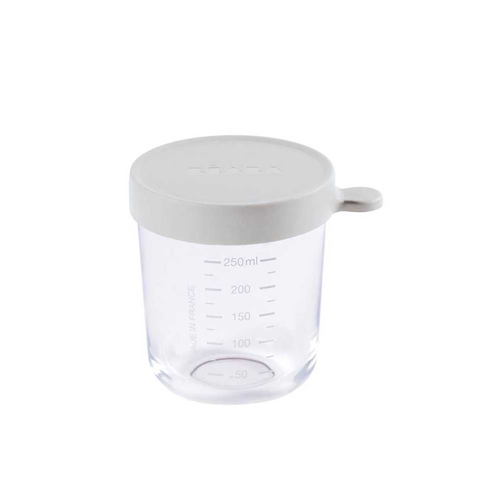 BEABA กระปุกแก้วเก็บอาหาร Conservation Glass Jar 250 ml- Light Grey