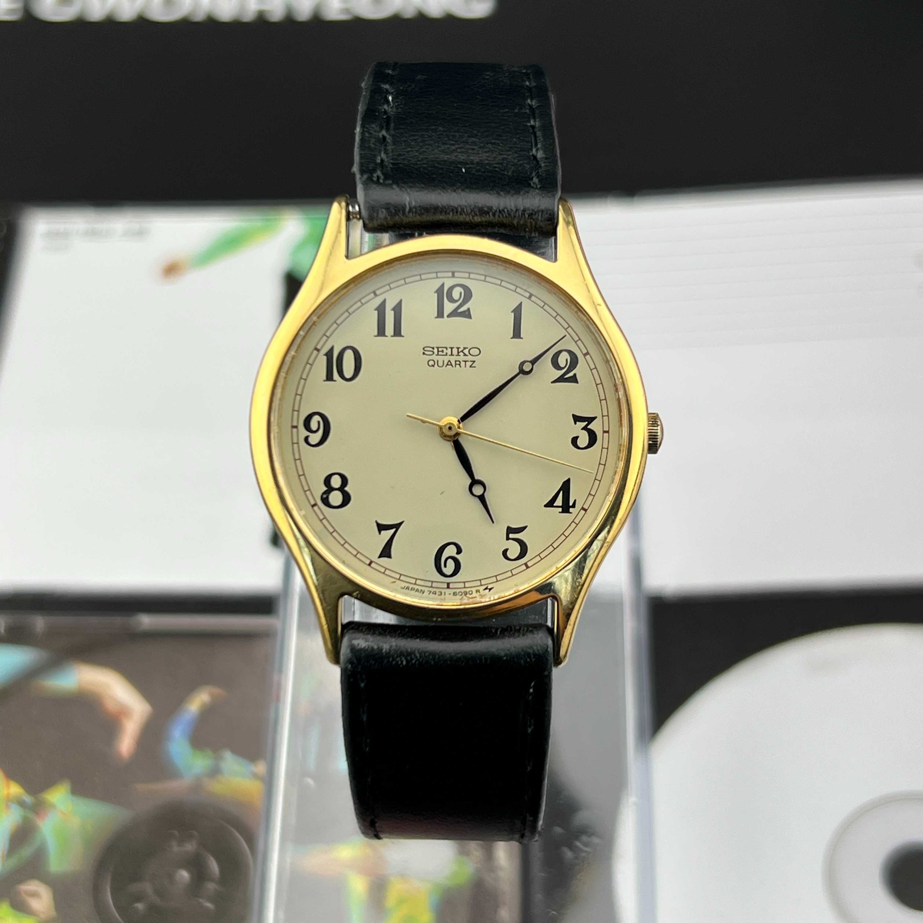 Vintage Seiko Avenue Quartz Arabic Ivory Dial Ref.7431-6080 JDM Japan 1985