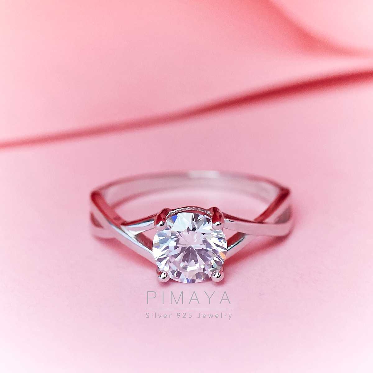 R100 - แหวน เพชรเม็ดเดี่ยว 1 กะรัต (6mm)