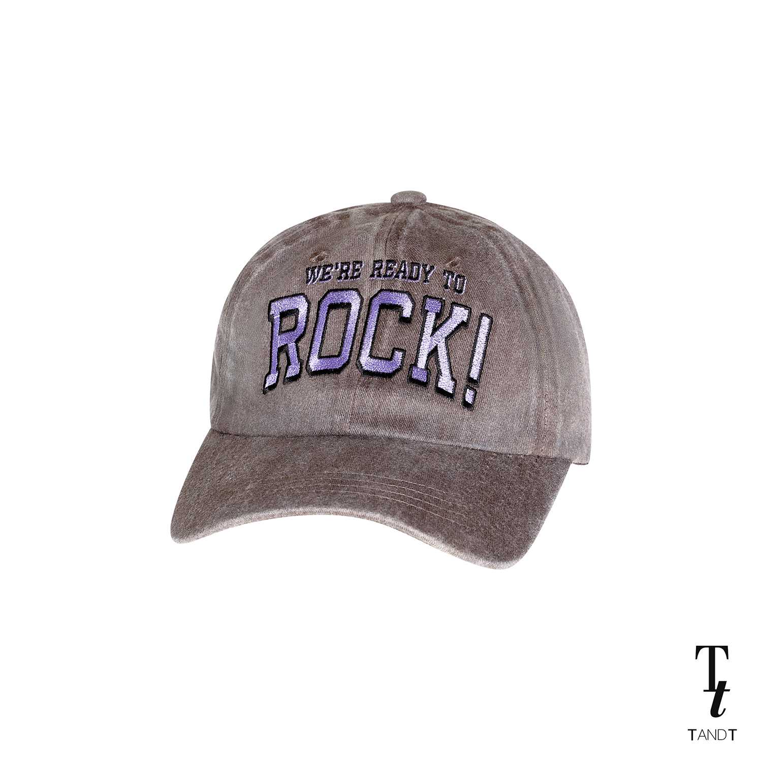 TandT - ROCK! BROWN CAP - EMBROIDERED WE'RE READY TO ROCK! CAP