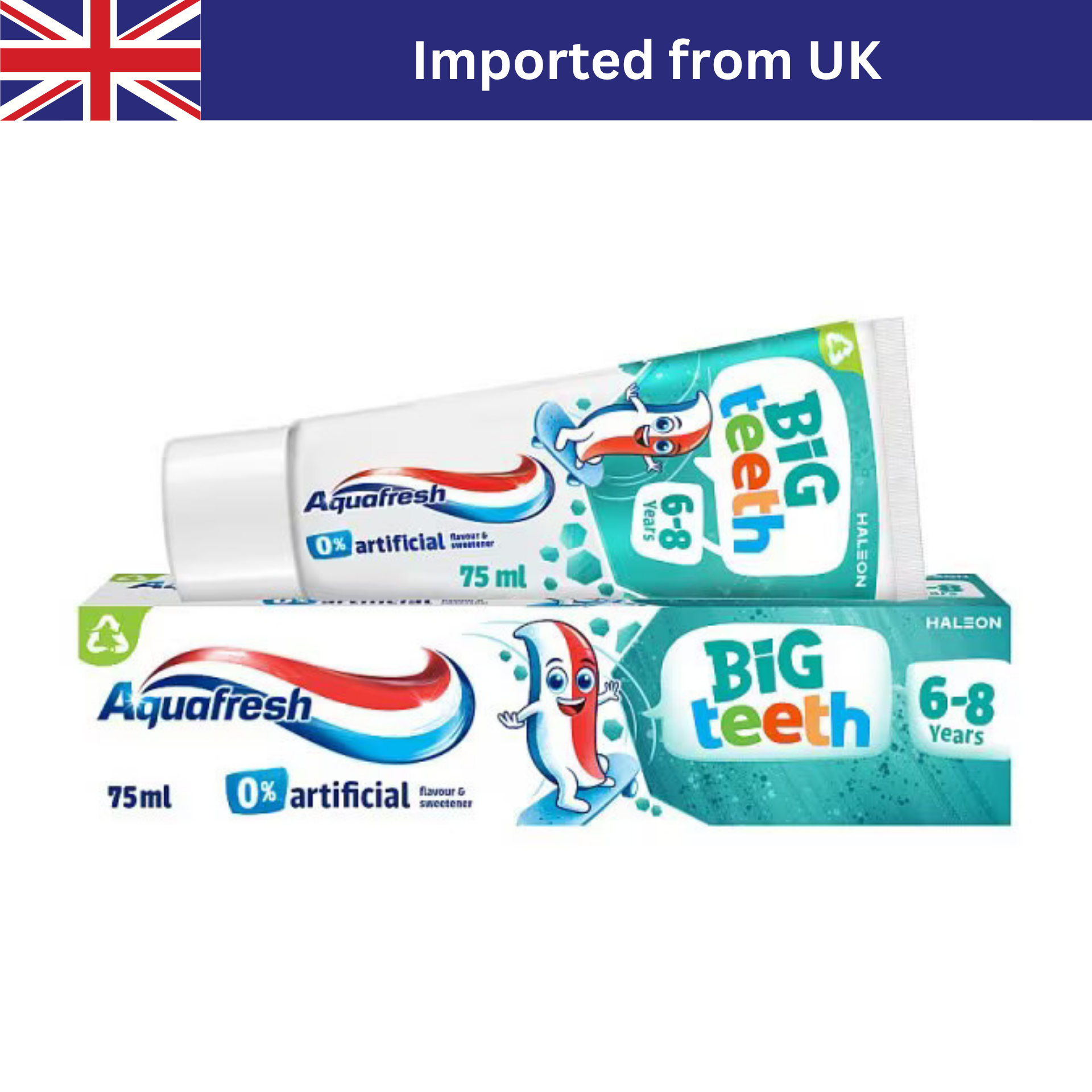 ยาสีฟันเด็ก Aquafresh Kids Toothpaste Big Teeth 6-8 Years 75ml