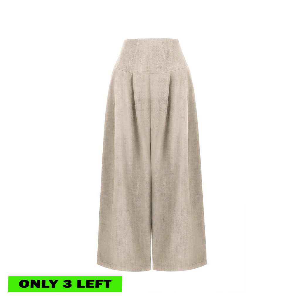 HATTIE WIDE-LEG PANTS - BEIGE