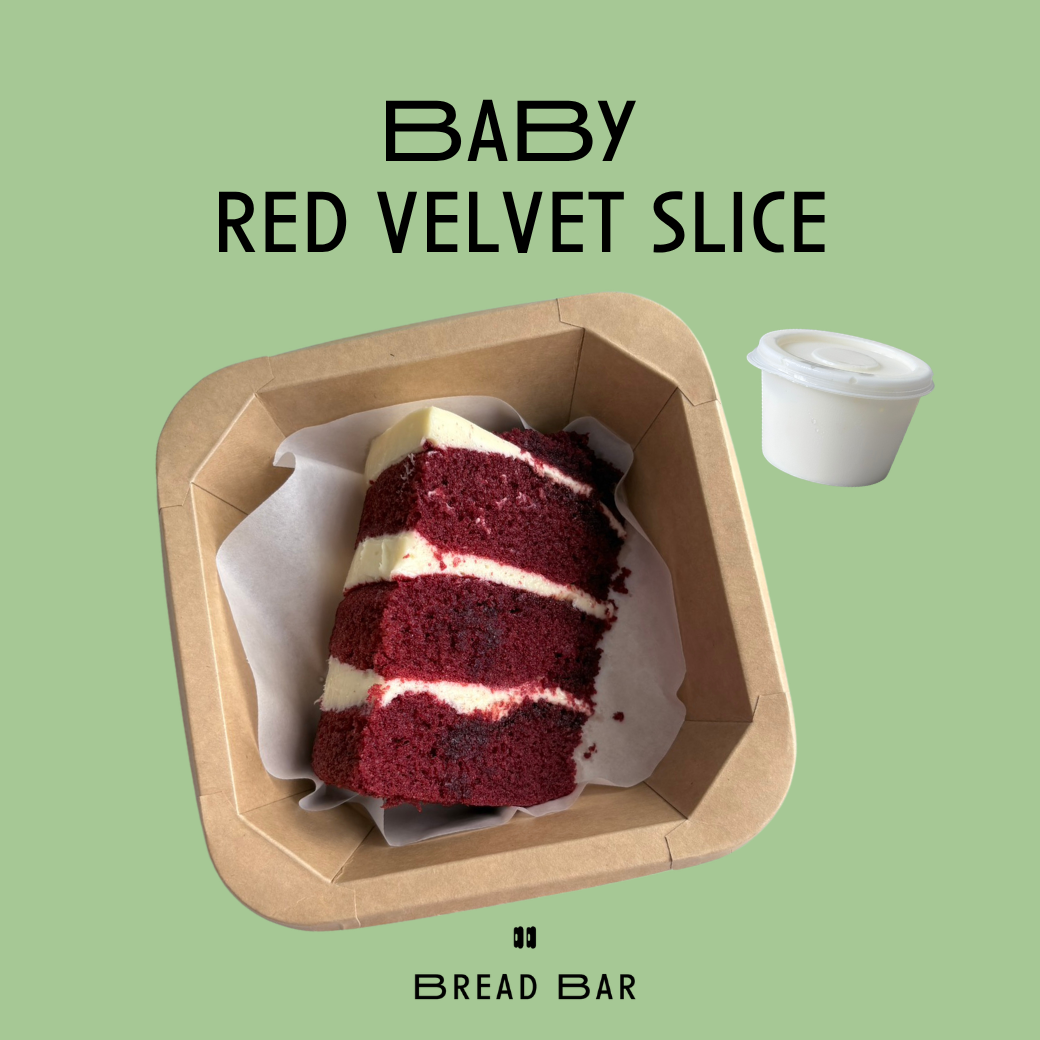 Baby Red Velvet Cake Slice with Mini Fresh Cream