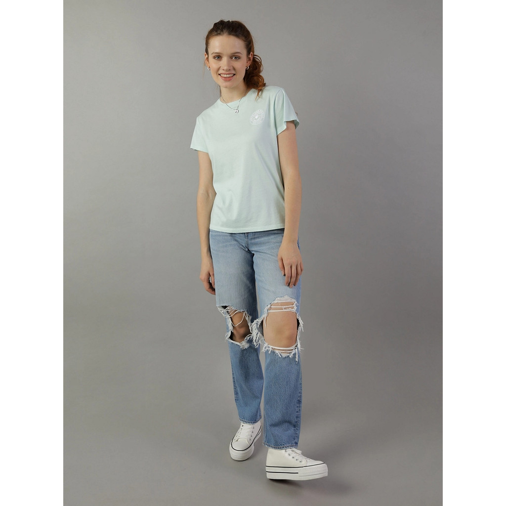 American Eagle เสื้อยืดผู้หญิง KI BRANDED TEE SLIM CLASSIC สี BLUE - 037-9119-400