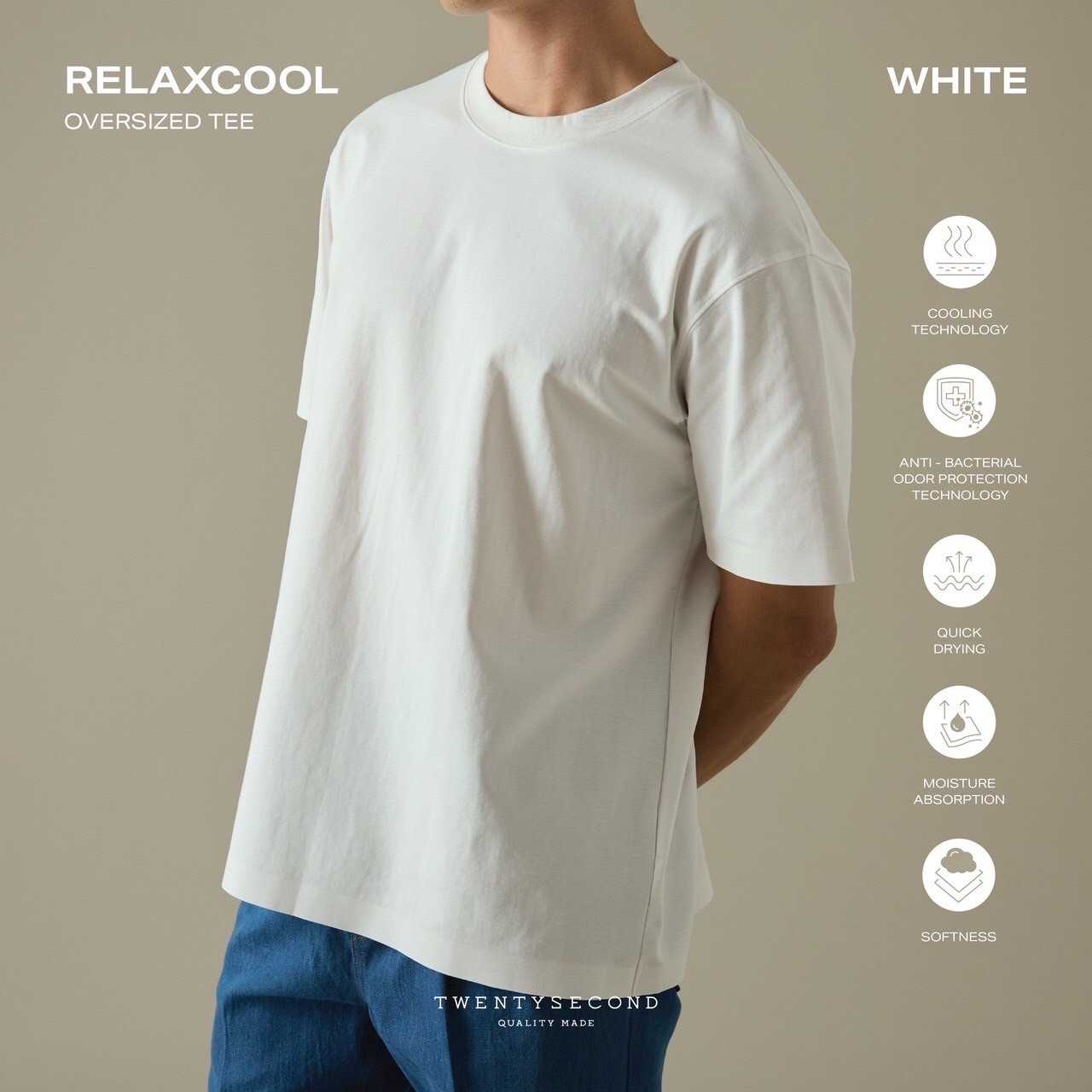 RELAXCOOL OVERSIZE TEE - WHITE