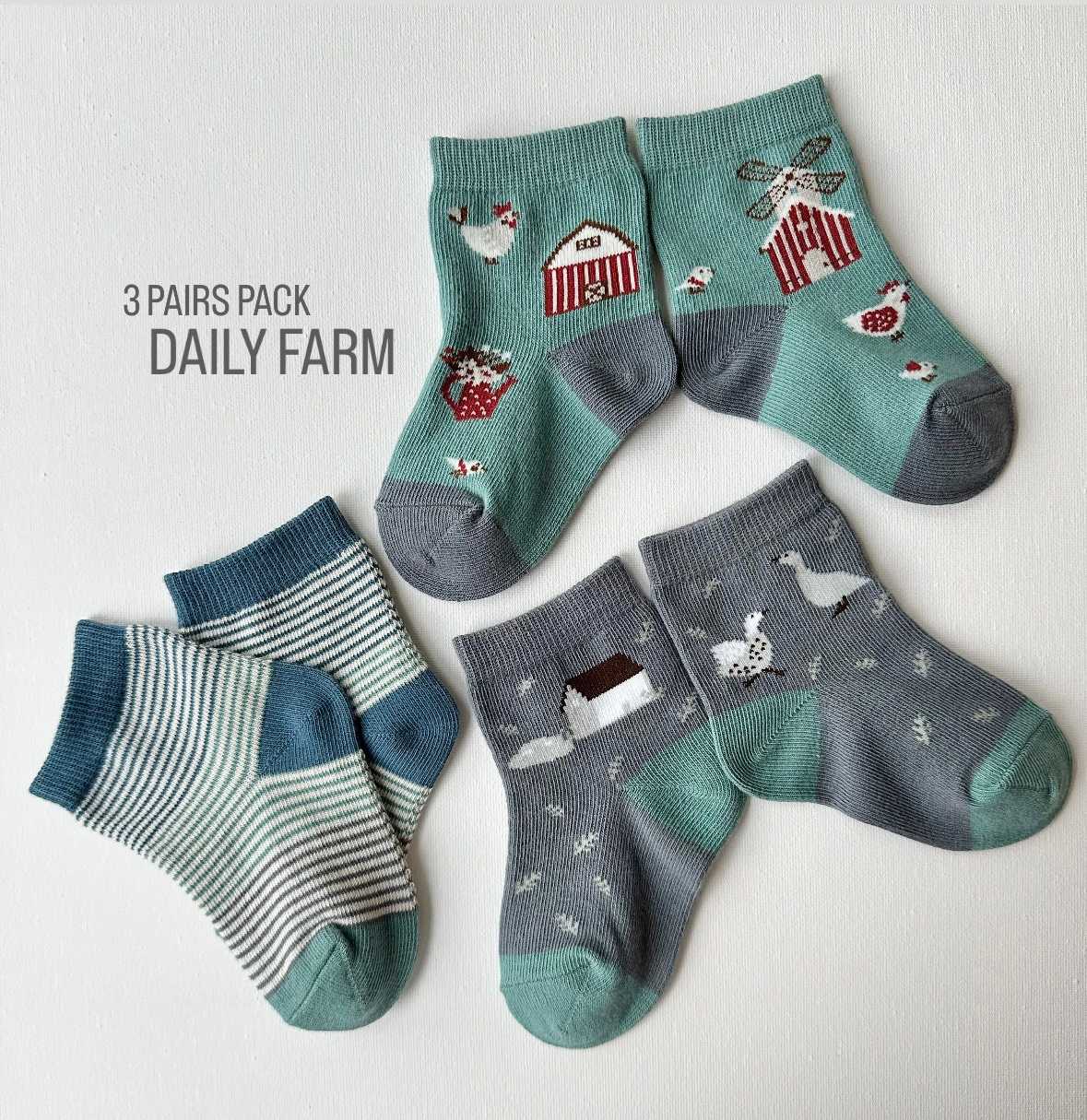 สินค้าใหม่ รุ่นเดลี่ฟาร์ม  Daily Farm  - 3 pairs pack