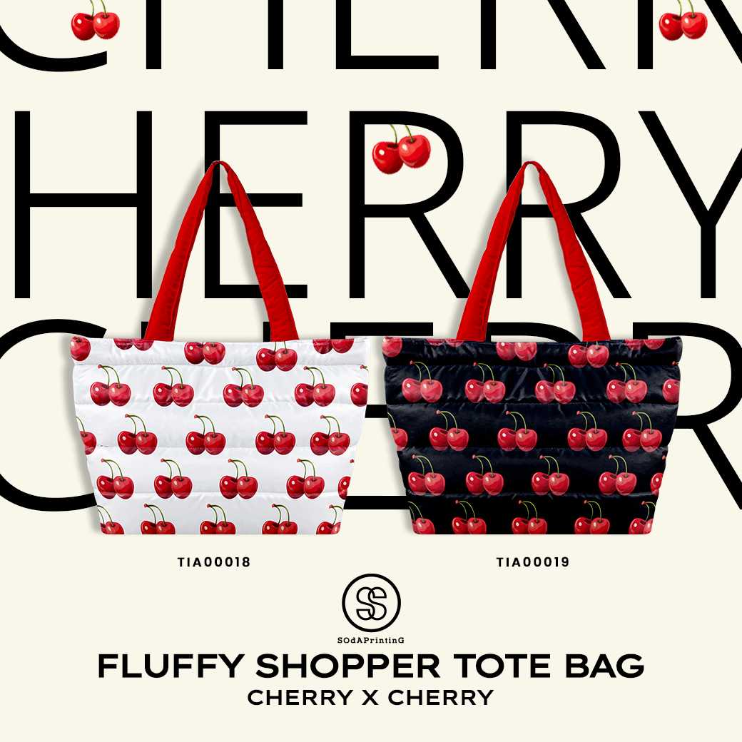 กระเป๋า Fluffy Shopper Tote Bag SOdA cherry x cherry 🍒✨รหัส TIA00018-TIA00019