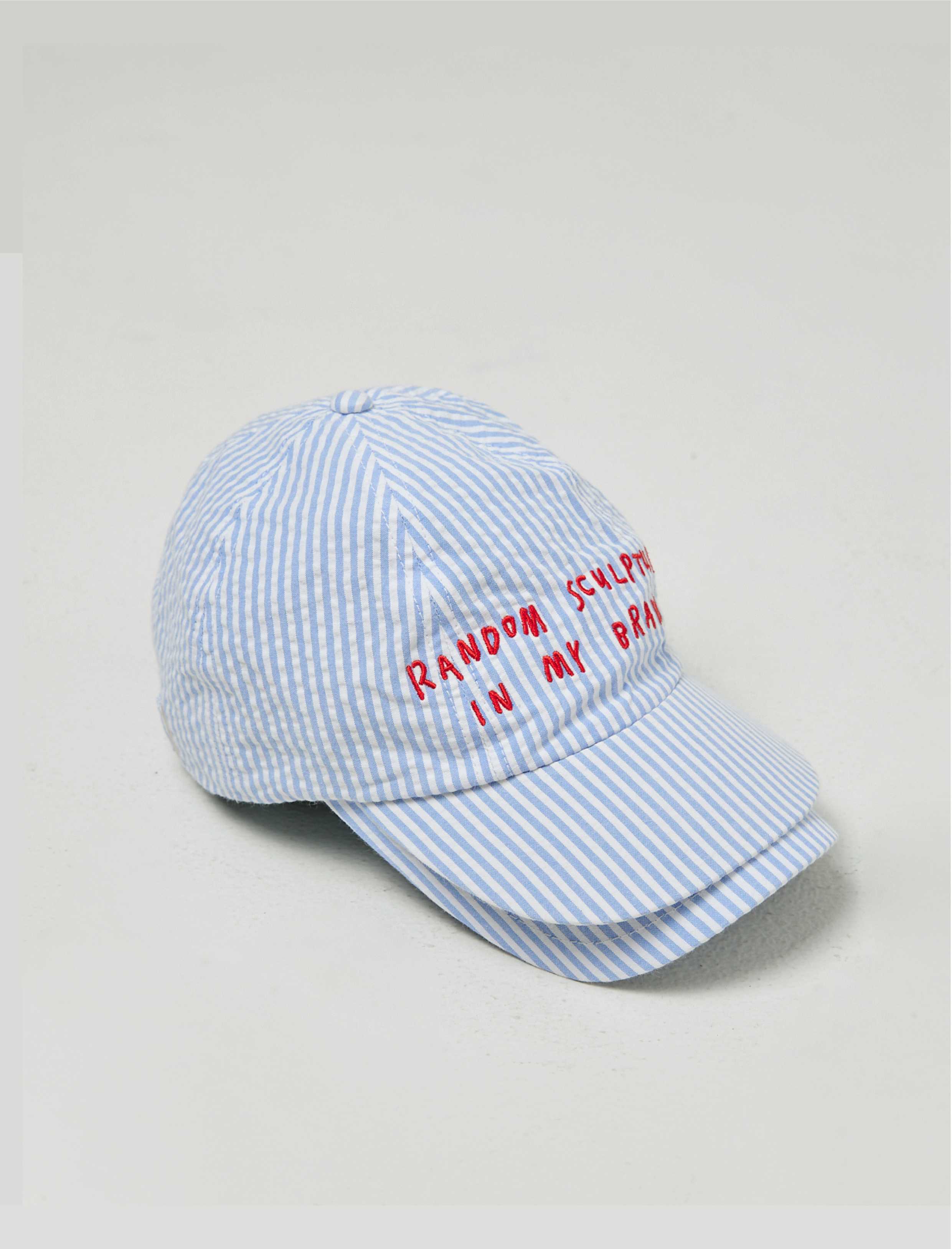 Double-Lid Cap Stripe Blue