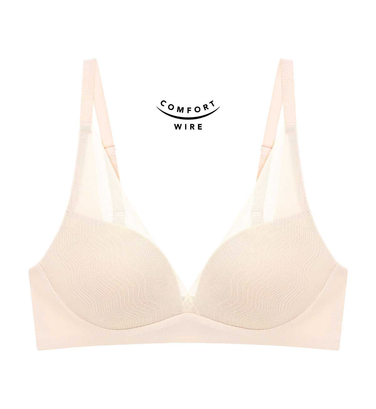 NEW Triumph 10217216 Smooth Sensation MHU DV-R 00CS เสื้อชั้นในไม่มีโครงแบบดันทรง สีครีม