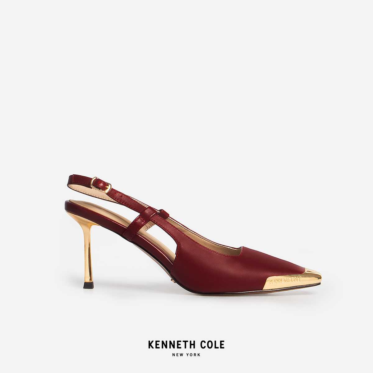 KENNETH COLE x ANNE รองเท้าส้นสูง รุ่น ADIA SLINGBACKS BORDEAUX WINE สีแดง ( HEL - KF85076LE-606 )