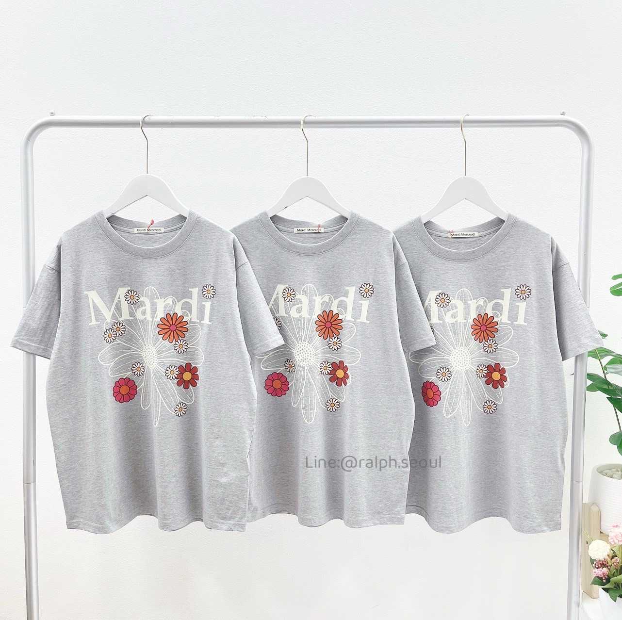 Mardi Flower Blossom T-shirt(GRAY/IVORY) New!!!