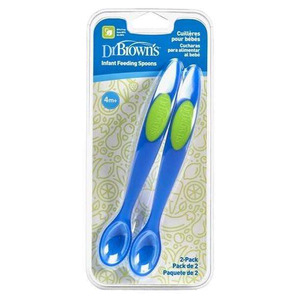 #ชุดช้อน Dr.Brown's : DRBTF201 Infant Feeding Spoon - Blue, 2pk.