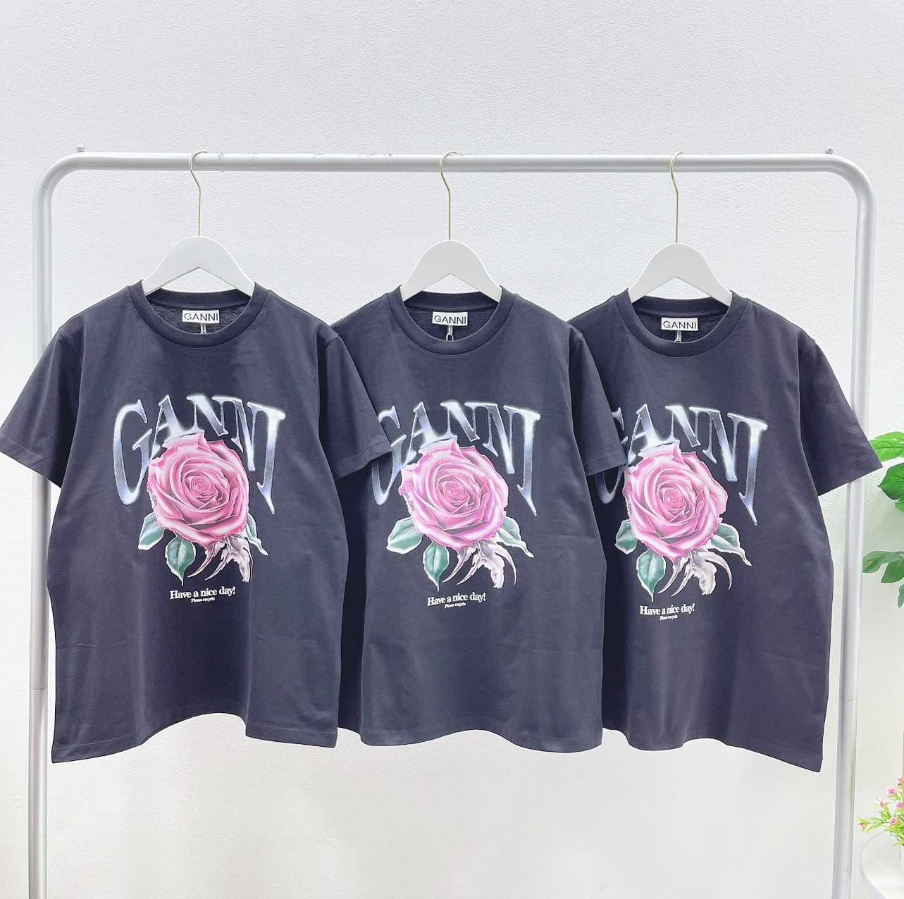 Ganni Rose T-Shirt (Black)