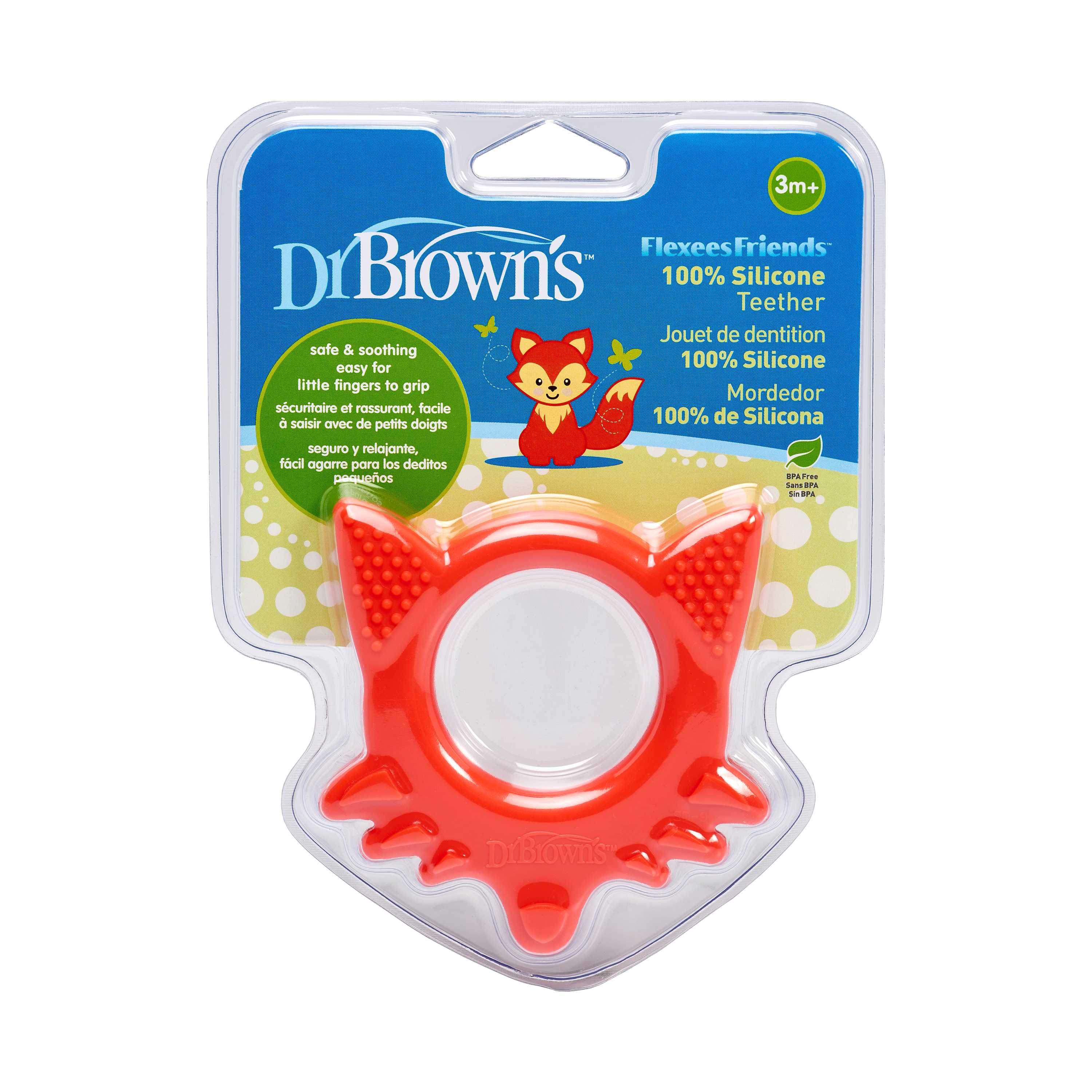 #ของเล่นสำหรับกัด Dr.Brown's : DRBTE003 Flexees Friends Fox Teether - Red