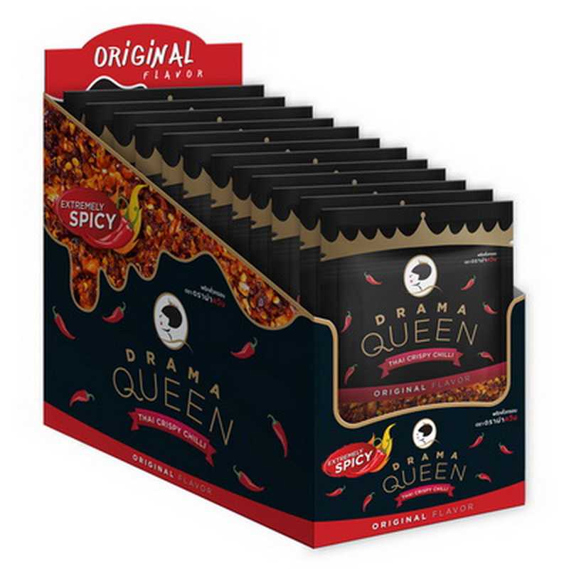 ดราม่าควีน พริกคั่วกรอบ (สูตรดั้งเดิม) 25g. กล่อง 12 ซอง