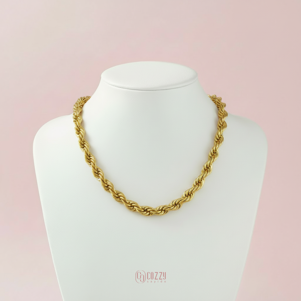 Necklace Twisted Big Chain Thick Gold