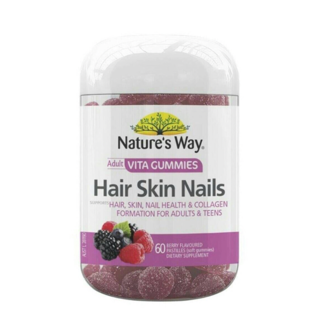  วิตามินบำรุงผม และเล็บ แก้ผมร่วง Nature's  Way Adult Vita Gummies Hair Skin Nail