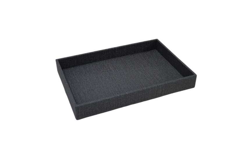 Tray, PU Linen embossed, Black, M