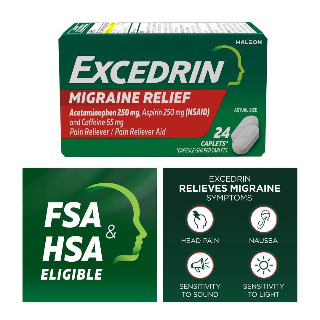 ยาบรรเทาปวด Excedrin Migraine Tablet ขนาด 24 เม็ด จากอเมริกา พร้อมส่ง