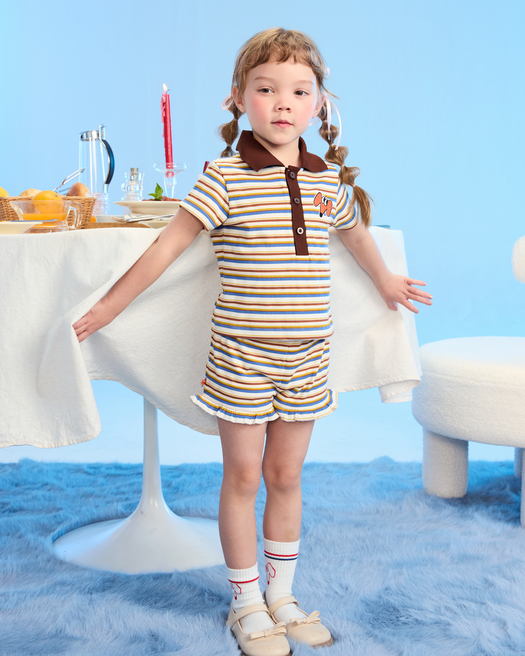 (Look17)  Bread&Butter Girl Polo Set