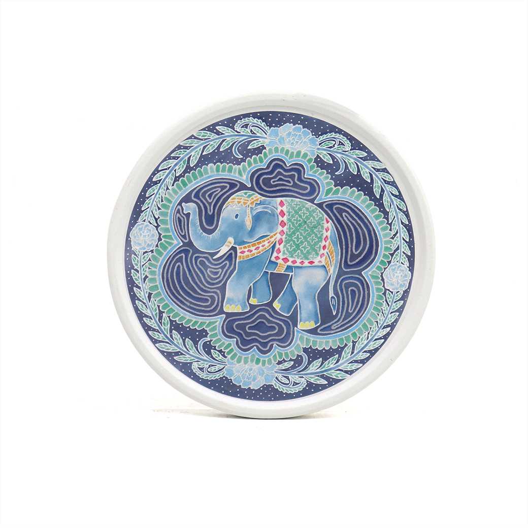 จานรองแก้ว ที่รองแก้วซับน้ำ R10101 จานรองแก้วดูดน้ำ ทรงกลมมีขอบ Thai elephant 12