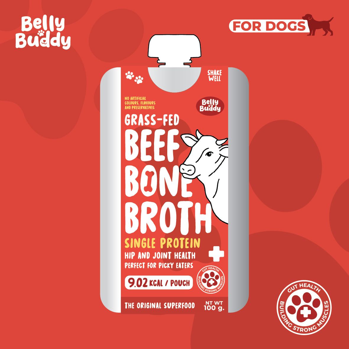 Belly Buddy ซุปกระดูกวัว Beef Bone Broth ขนาด100ml สำหรับสุนัข For Dogs