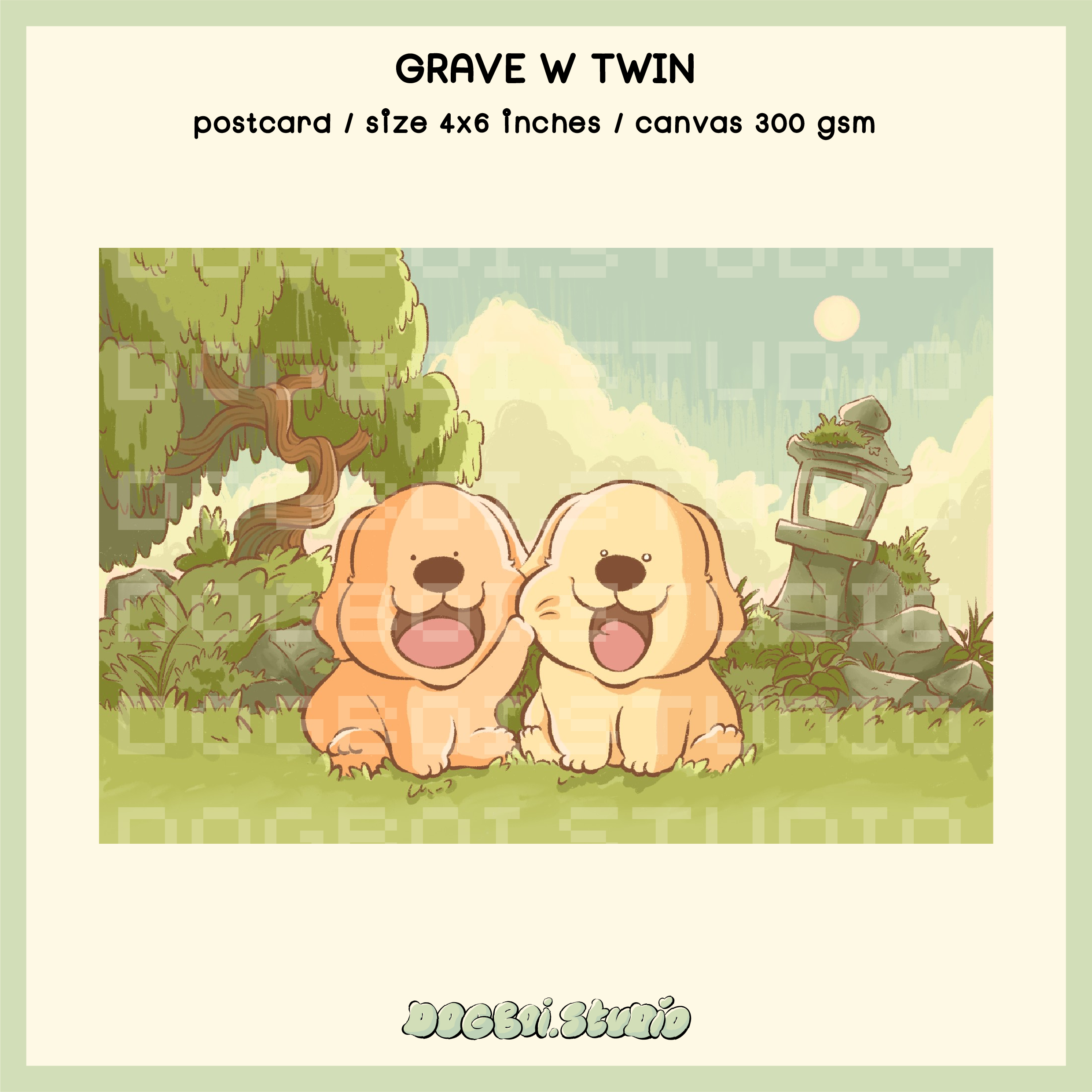 DOGBOI postcard💀grave w twin โปสการ์ดหมาเด็กดื้อ!!! พิมพ์ลงกระดาษแคนวาส
