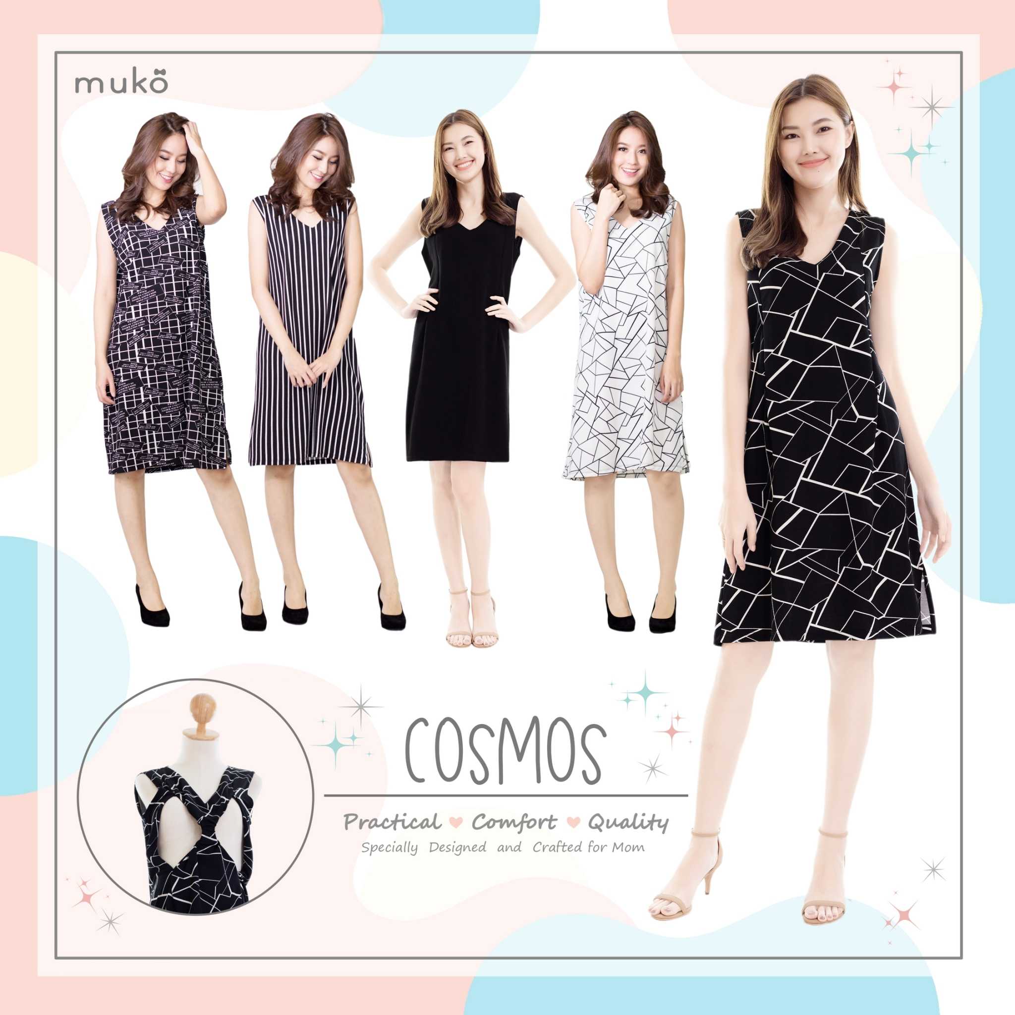 Muko Cosmos เดรสเปิดให้นม คุลมท้อง DZ34 (Dresses)