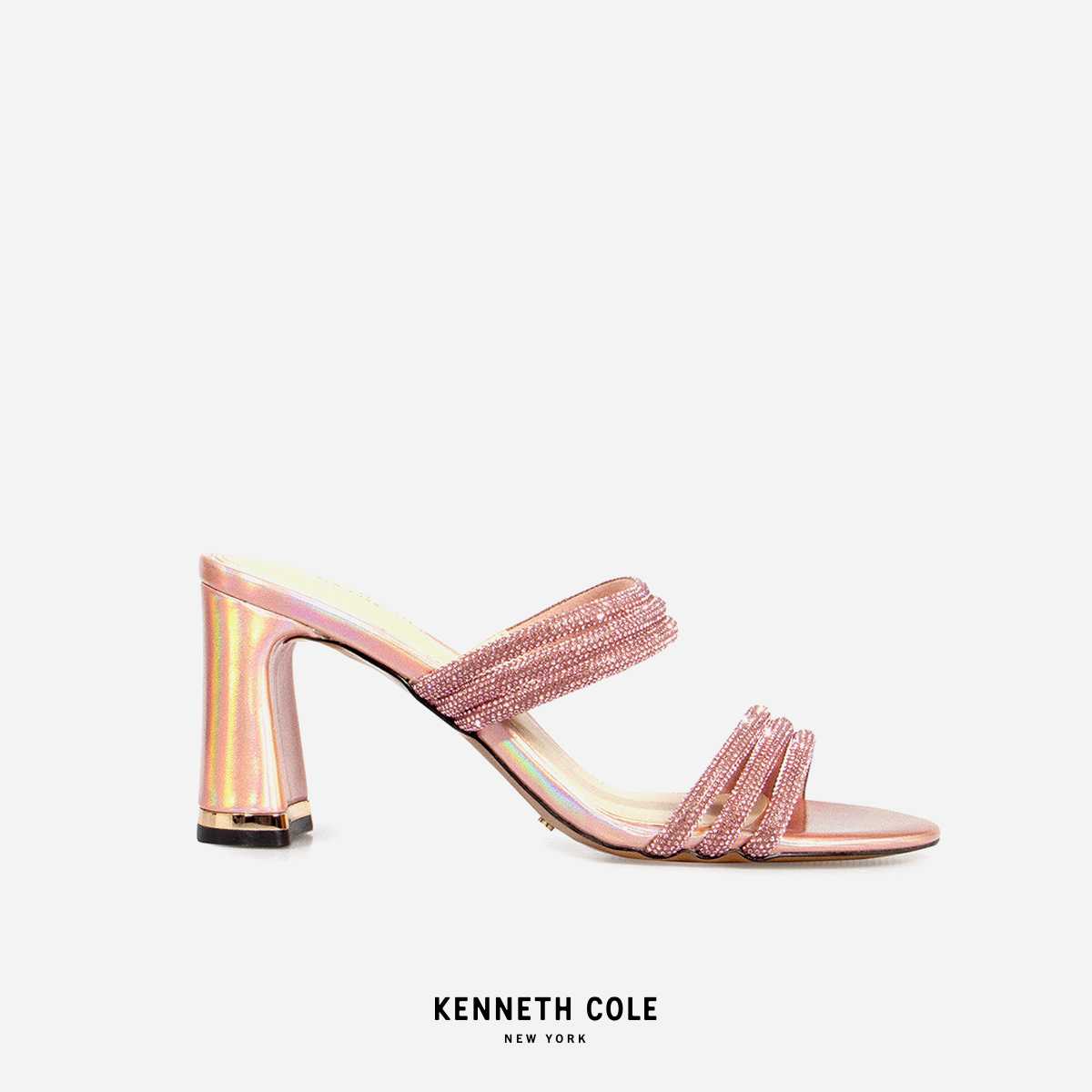 KENNETH COLE รองเท้าส้นสูงผู้หญิงรุ่น AMELIA FLARE JEWEL PINK สีชมพู ( HEL - KF91083RS-650 )