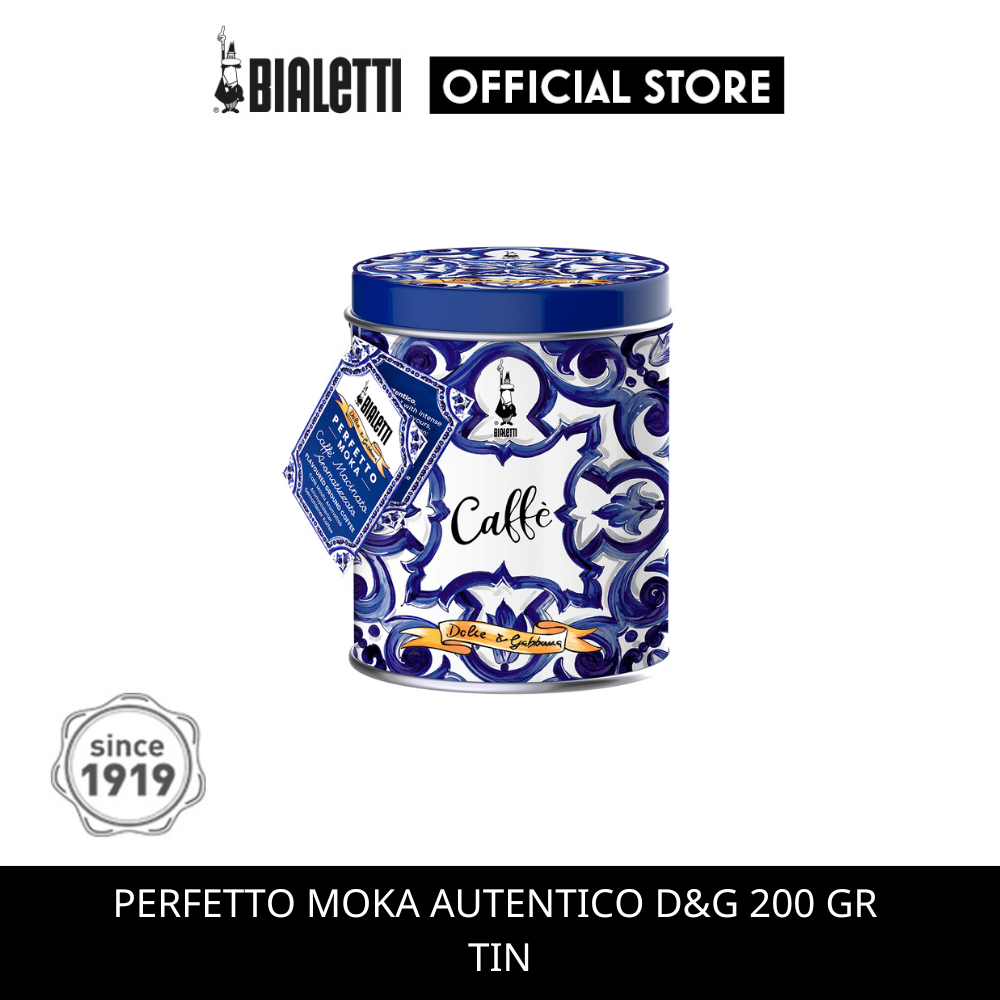 Bialetti x Dolce&Gabbana Mediterrean blue TIN - PERFETTO MOKA AUTENTICO 200g. [F-BL-DGBLUT200]