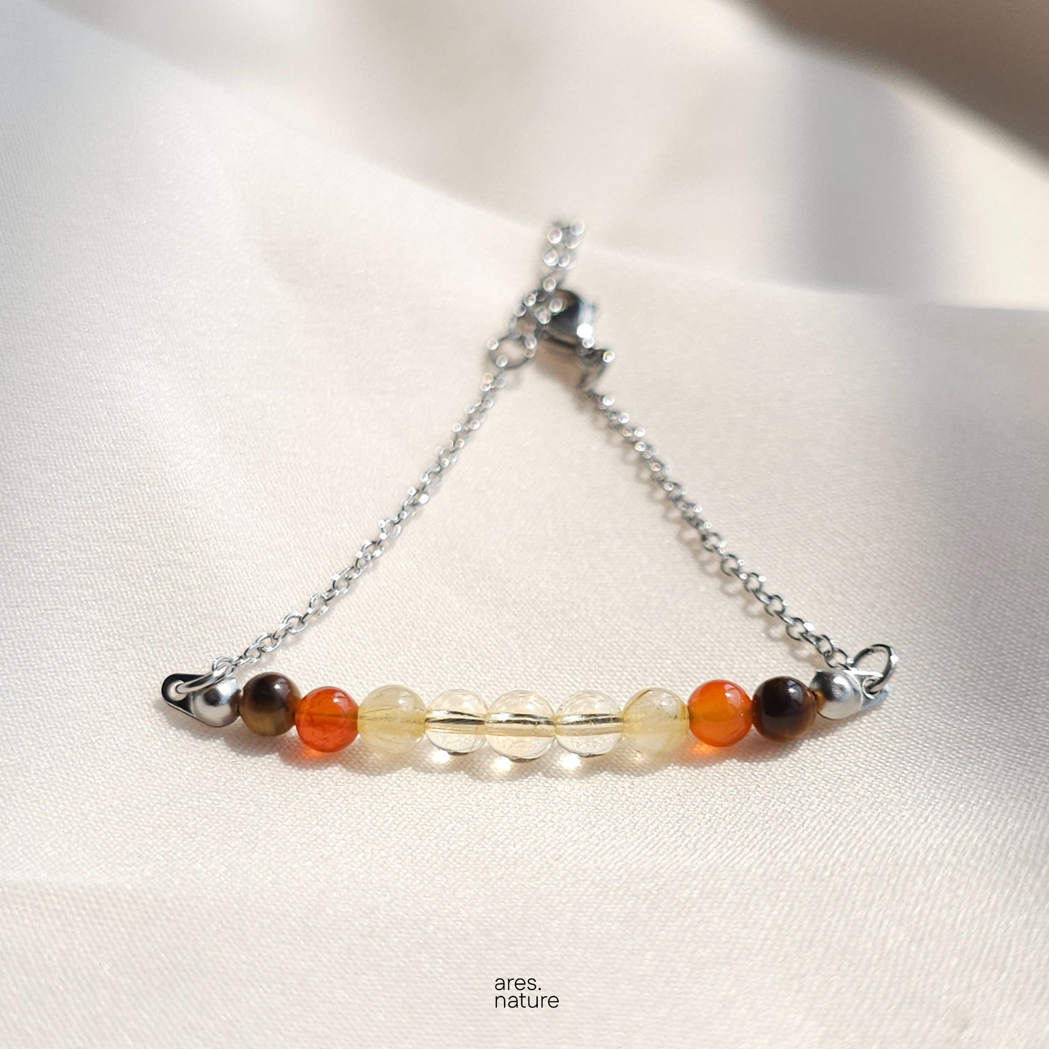 ares.nature - สร้อยข้อมือหินรุ่น Stainless 4 มม. เลือกหินเองได้ กำไลหิน