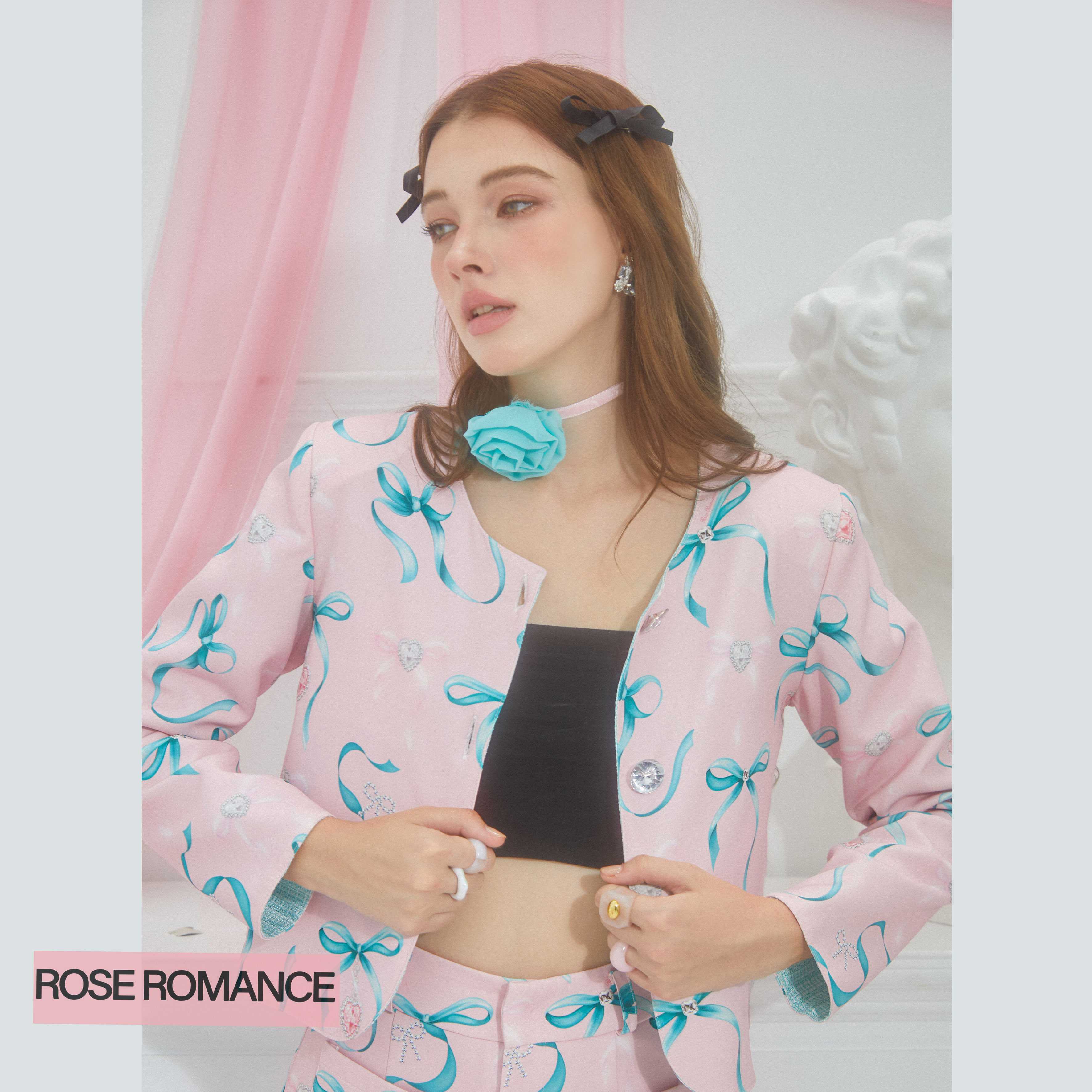 [ พรีออเดอร์7-10วัน]JACKET BOW PRINTED WITH BOWPIN