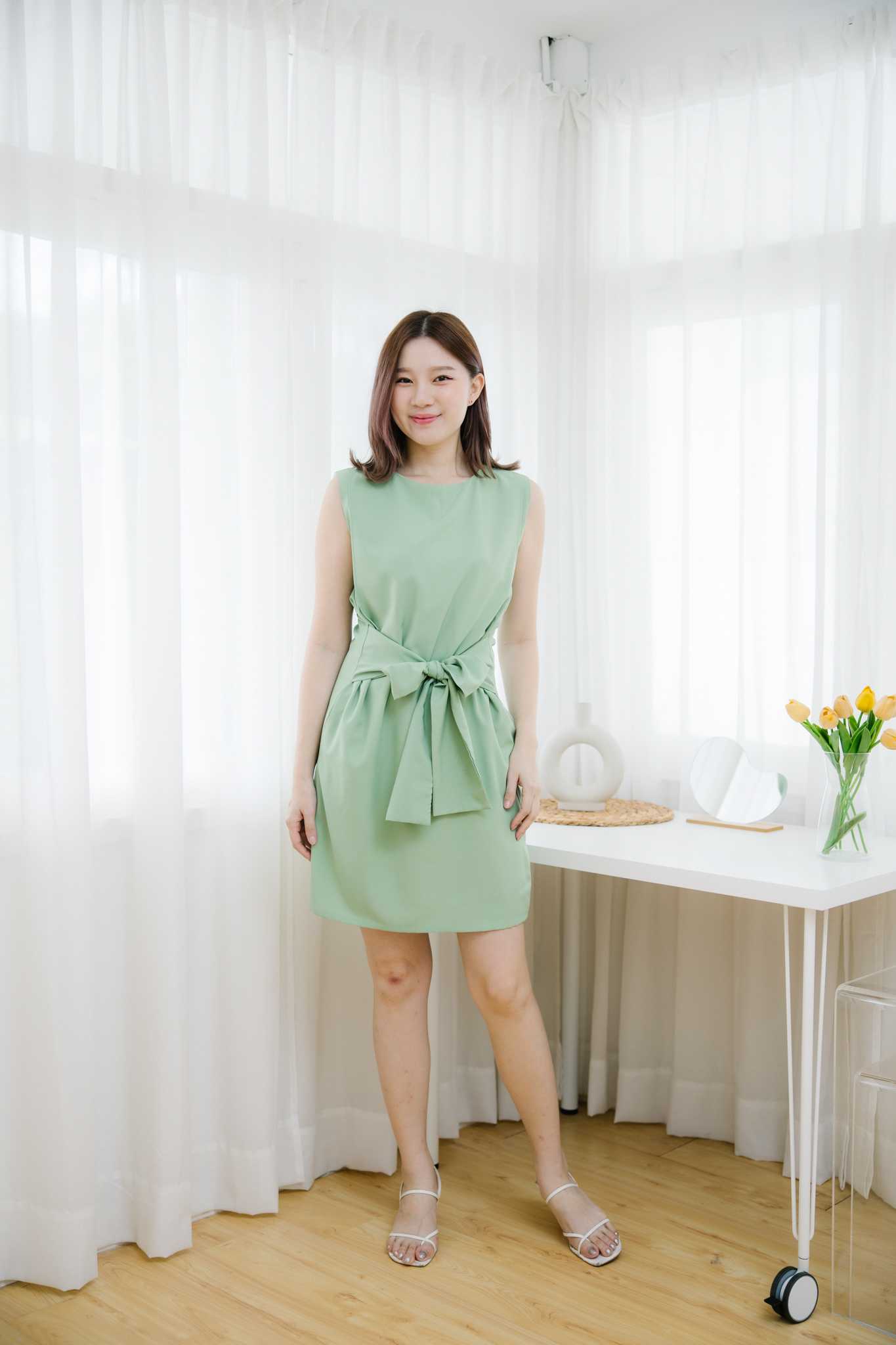 เดรสให้นม Matcha tie dress