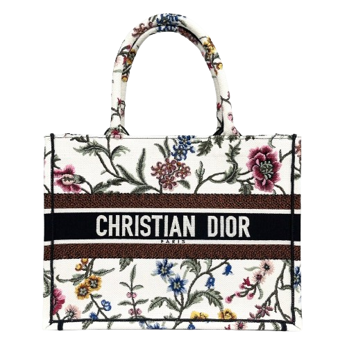 Dior Book tote medium multicolor embroidered rosa mutabilis textile dc22