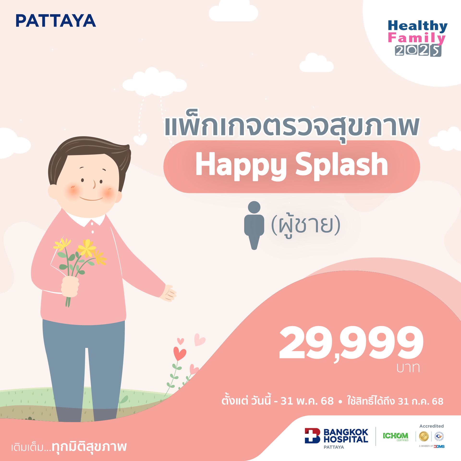 แพ็กเกจตรวจสุขภาพ Happy Splash (ผู้ชาย)