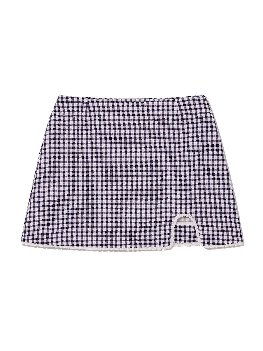 (pre,รวมส่ง) u baby gingham skirt /glowny