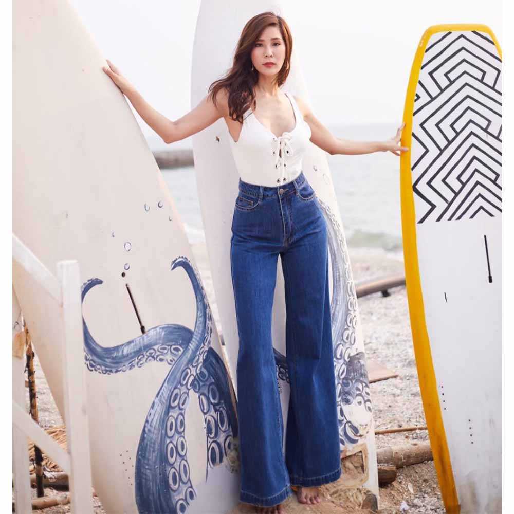 ขาบาน Jeans Blue