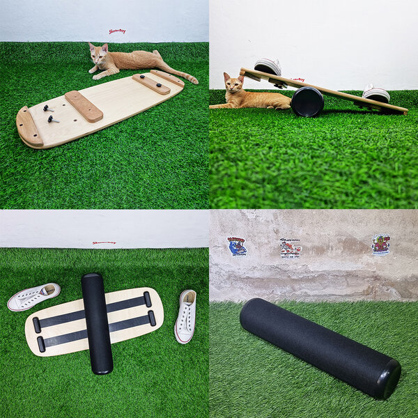 0102 Balance board สำหรับฝึกทรงตัว ฝึก เซิร์ฟ สเก็ต โยคะ เสริมกล้ามเนืื้อ มีหลายแบบ 74x27cm