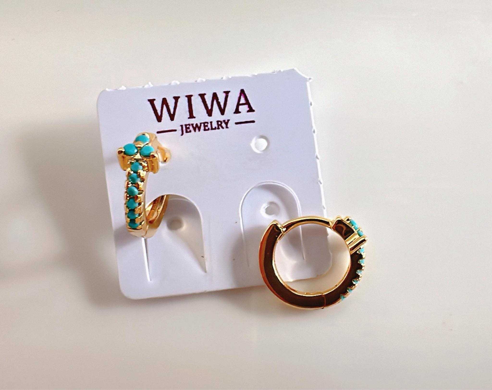 WIWA ต่างหูห่วงพลอย S925