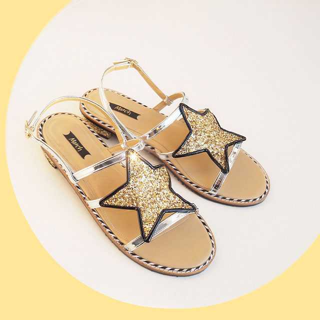 Glittery Star Sandals - Gold