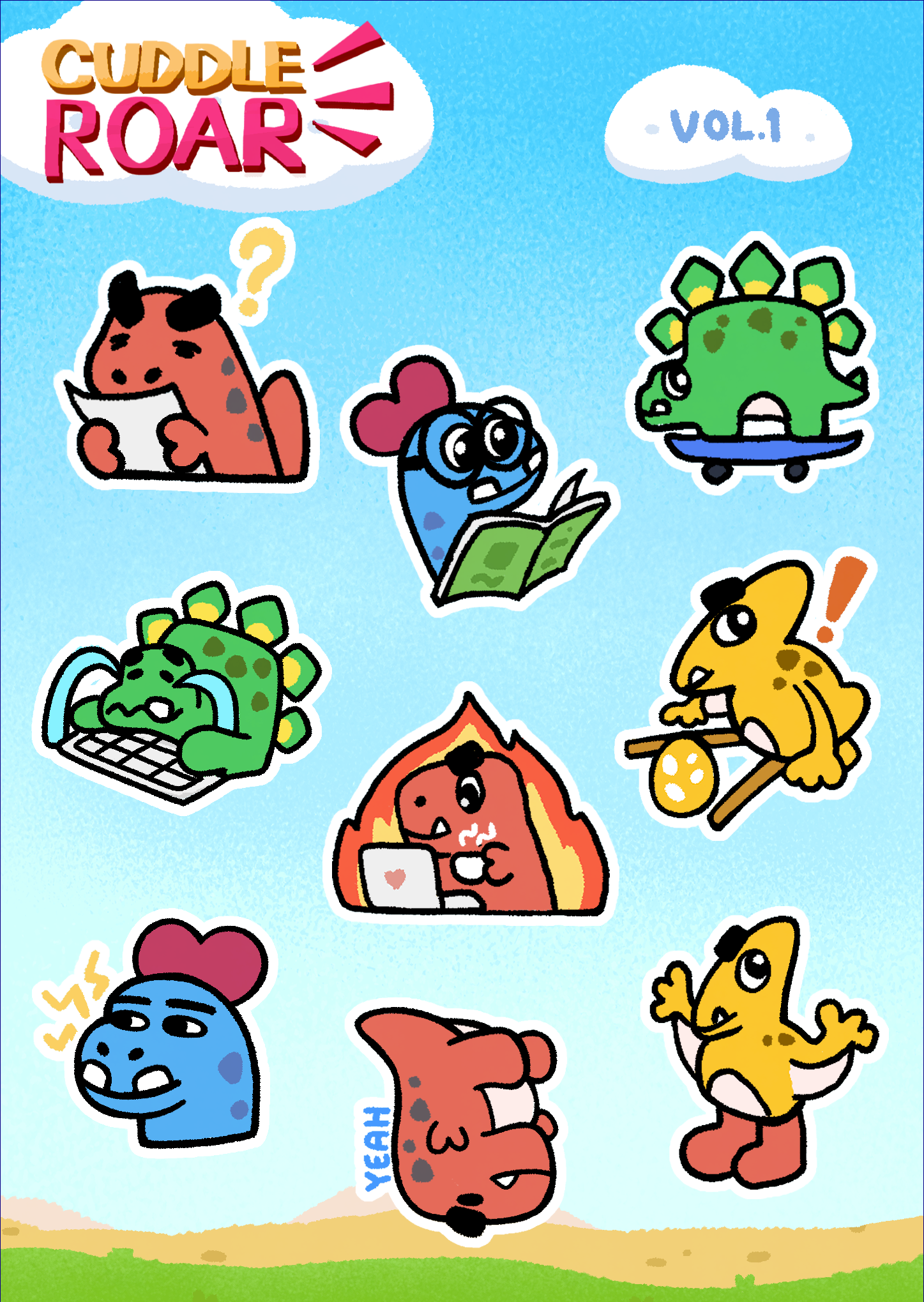 Cuddle Roar - Funny Stickers