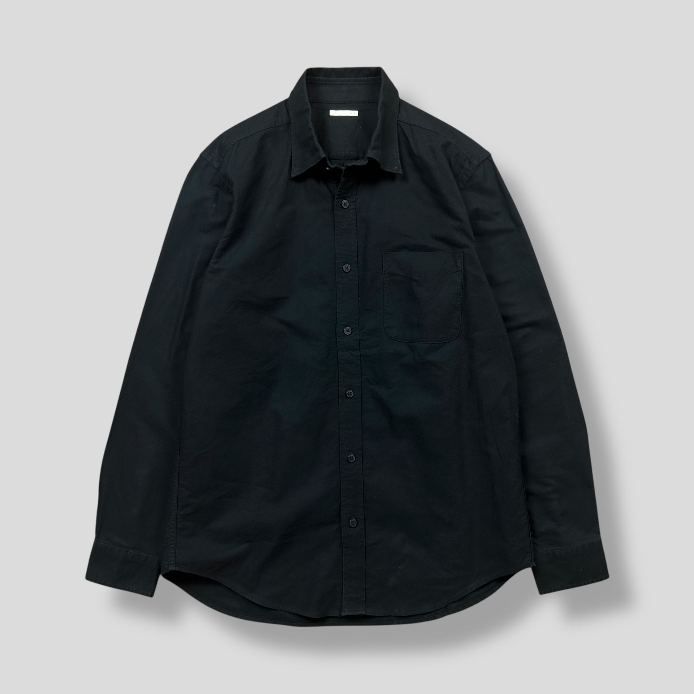 GU BLACK OXFORD POCKET SHIRT 