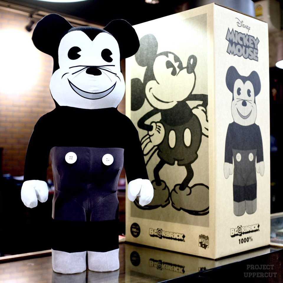 BE@RBRICK 1000% DISNEY : Mickey Mouse - Vintage Black & White Version [New]
